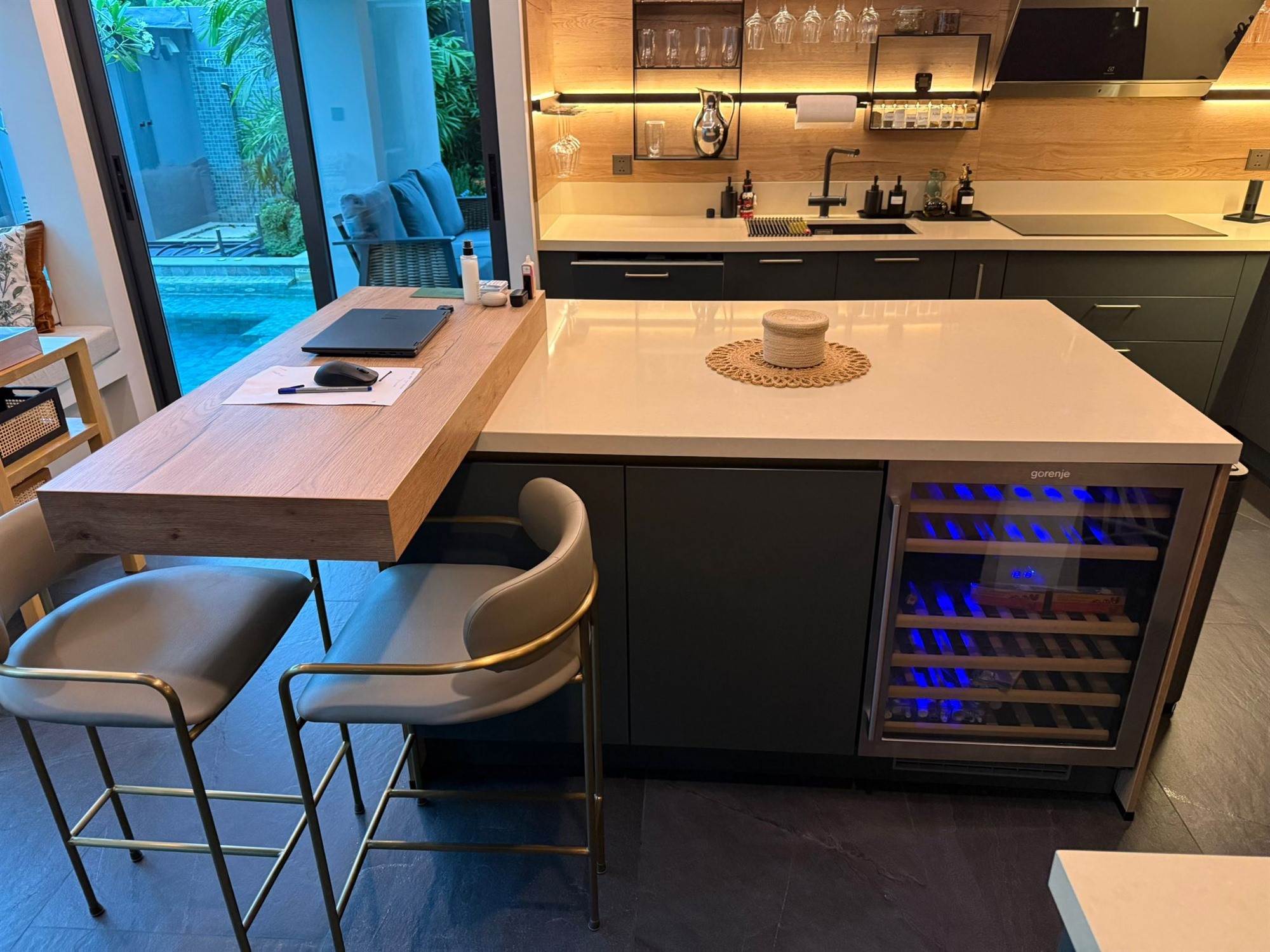 Luxury villa kitchen with premium finishes